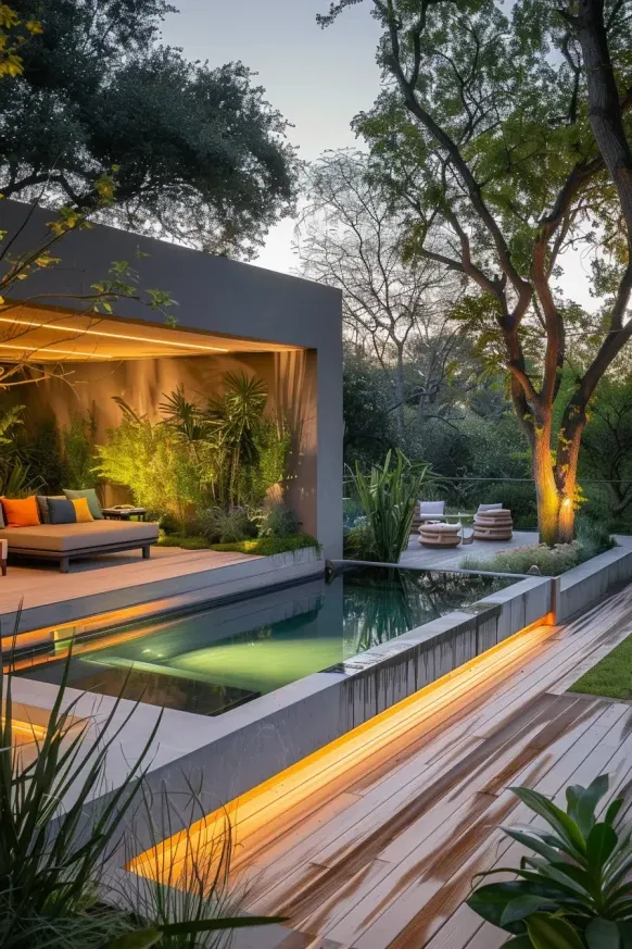 Garden Escape With a Sparkling Pool