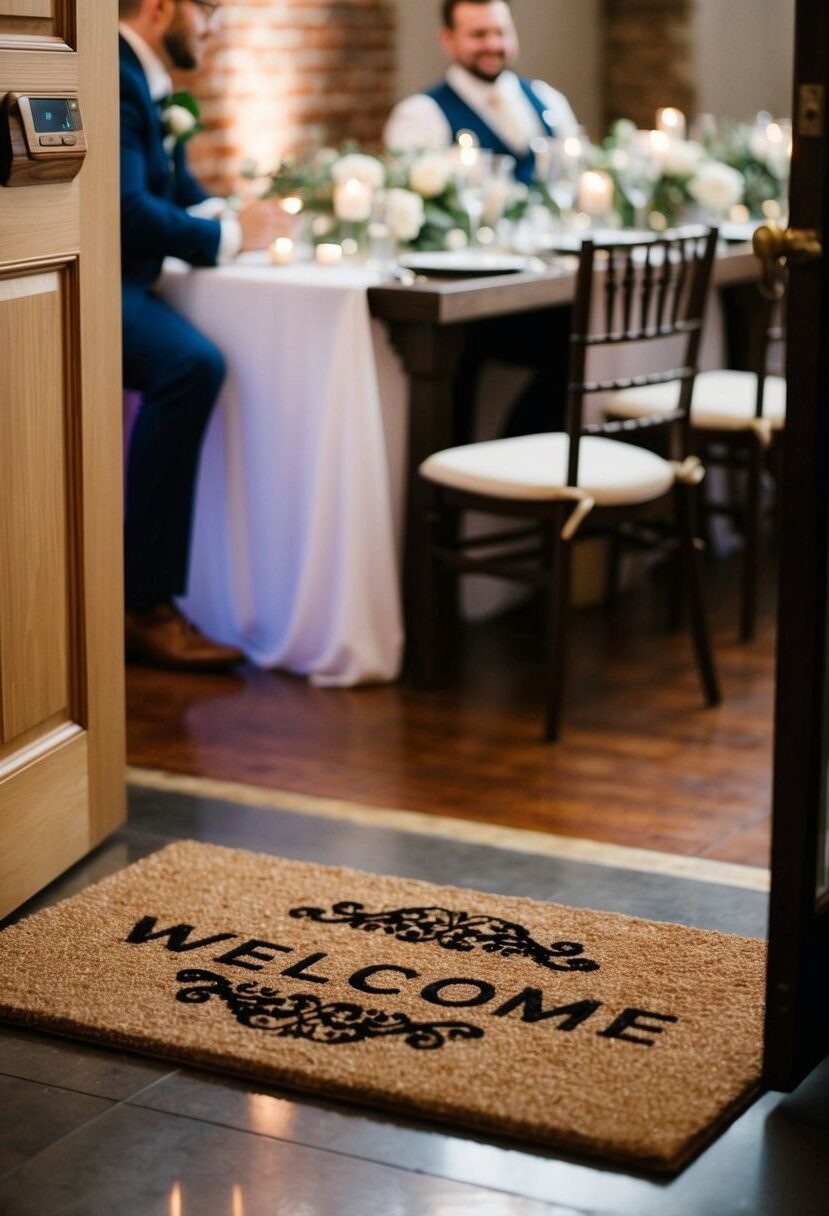 11) A monogrammed welcome mat entrance