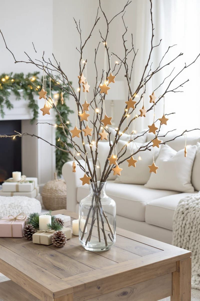28. Star Cookie Ornaments Tied To A Bare Branch - photo 2