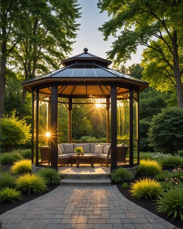Solar-Powered Gazebo Lighting Setup