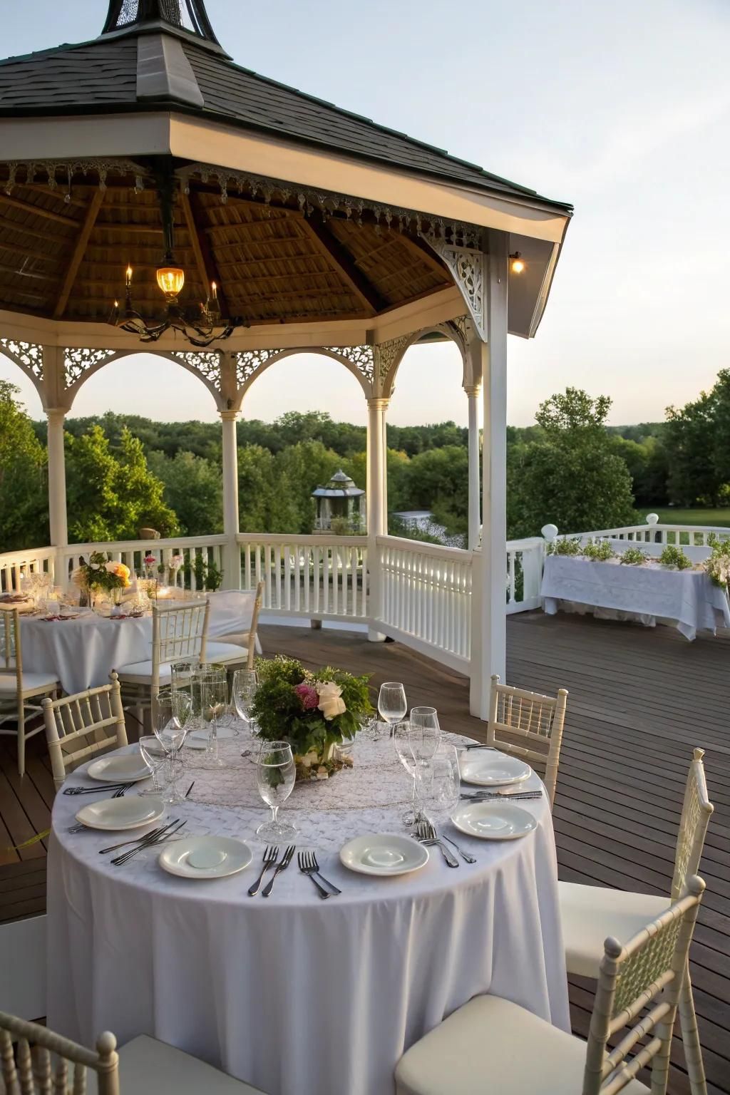 19. Outdoor Dining Under a Gazebo