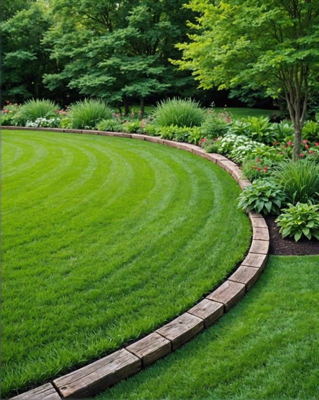 Railroad Tie Lawn Edging