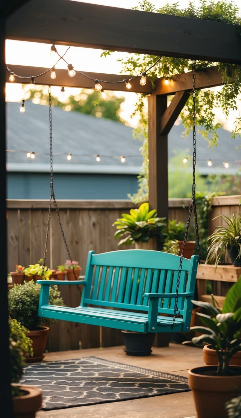 A Shaded Swing Bench Retreat