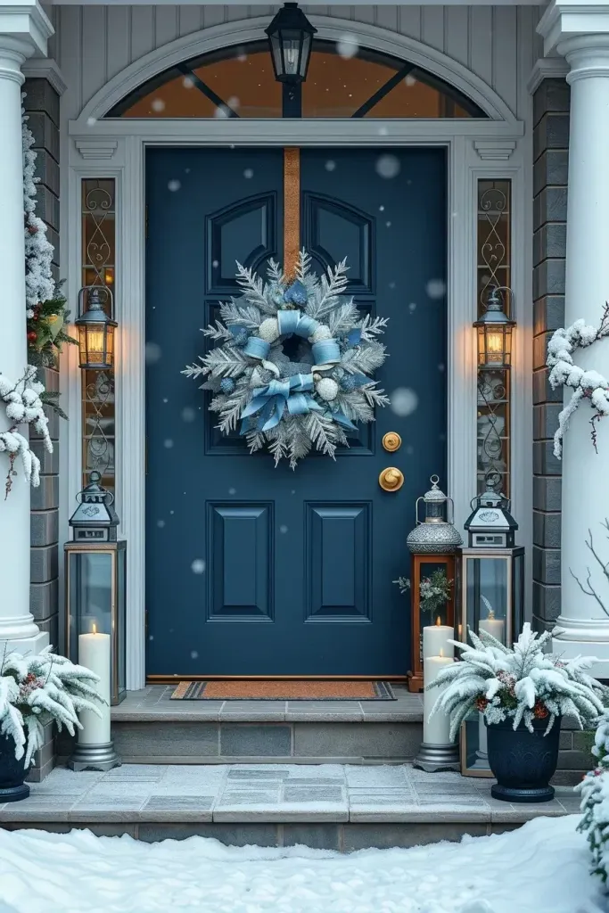 Cool Icy Blue and White Wreath Ideas - photo 2