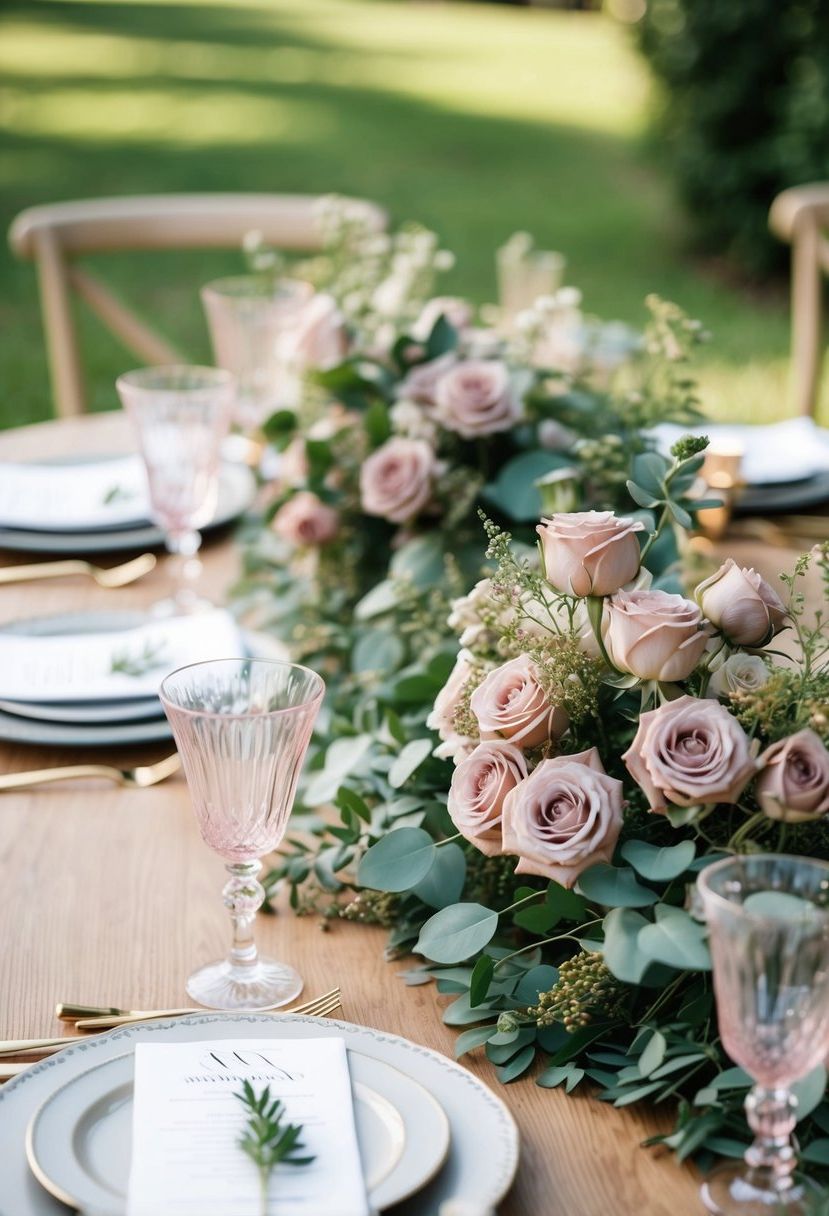 10) Mix dusty rose with greenery
