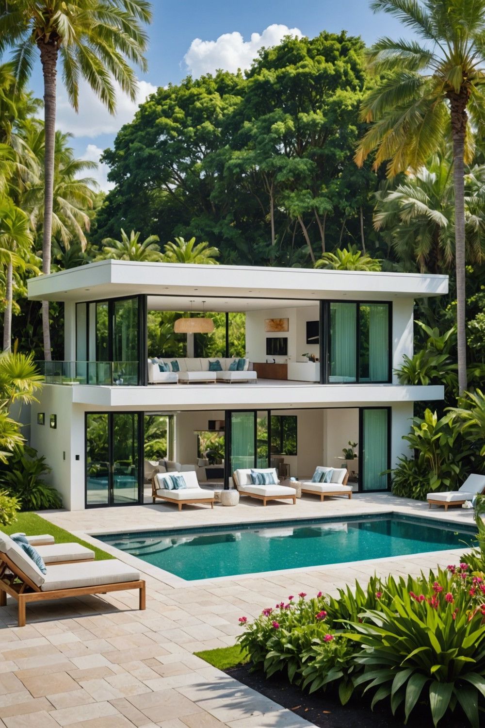 Pool House and Semi Inground Pool Pairing