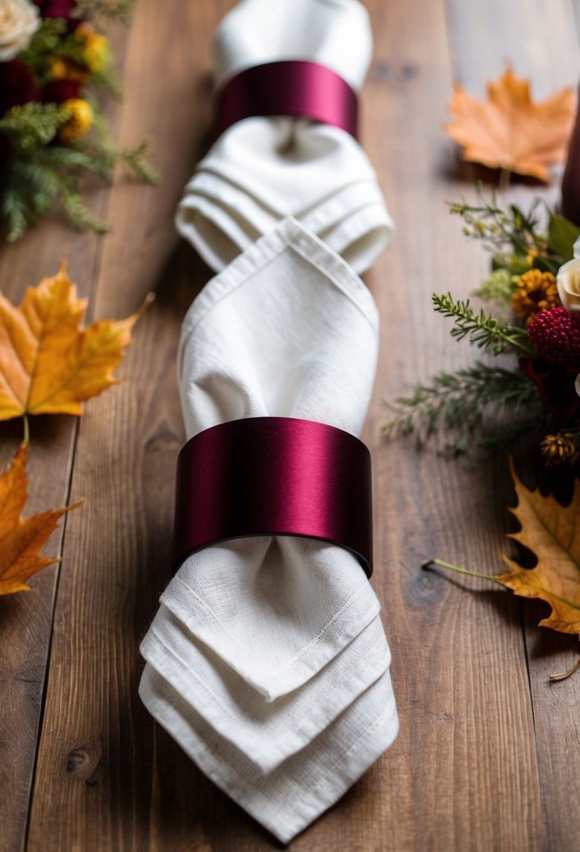2) Deep Burgundy Napkin Ring Ideas