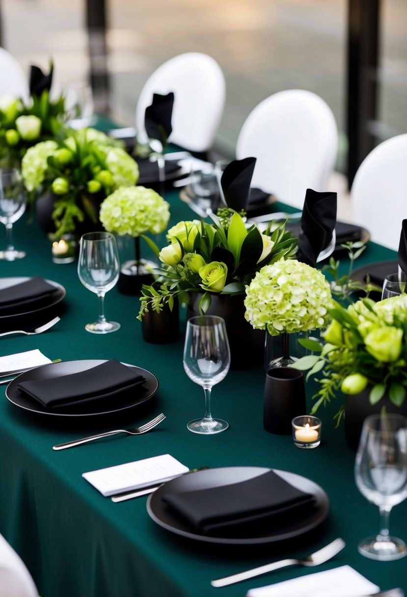 15) Modern Green and Black Color Palette