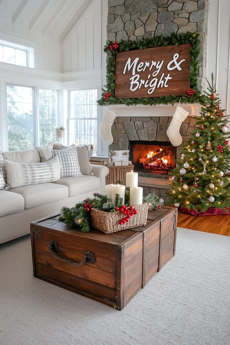 12. Farmhouse Merry and Bright signs
