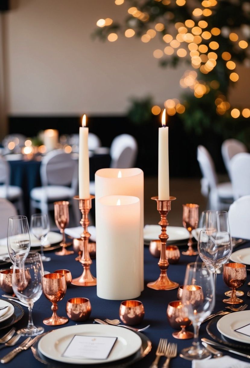 8) Copper Candle Stands