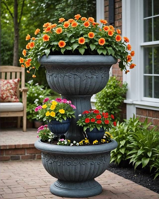 Flower Pot Fountain Ideas