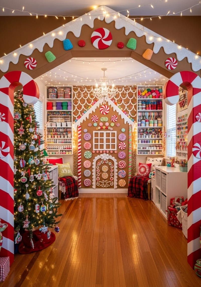1. Cardboard Gingerbread House Entrance Idea - photo 2