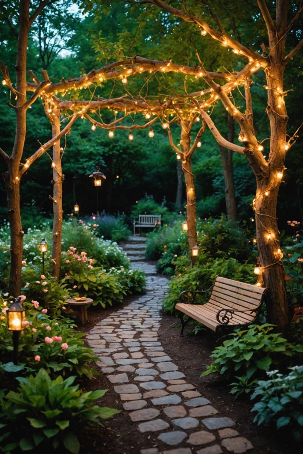 Hang Fairy Lights for Evening Ambiance