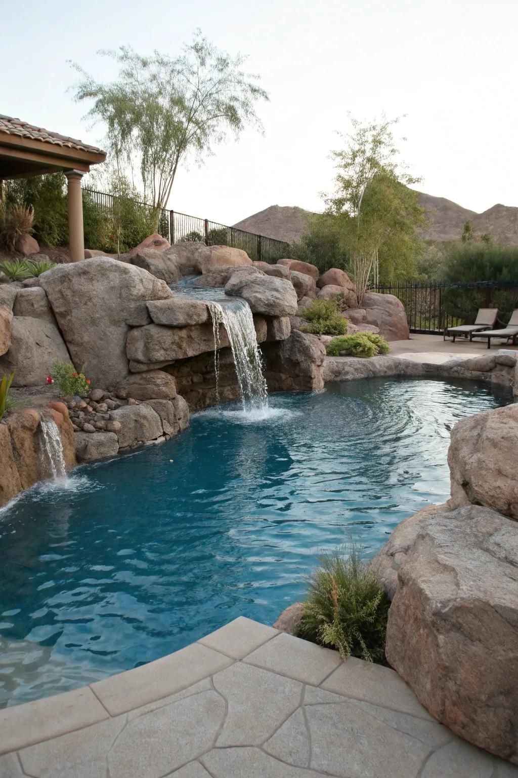 Add a Soothing Pool Waterfall
