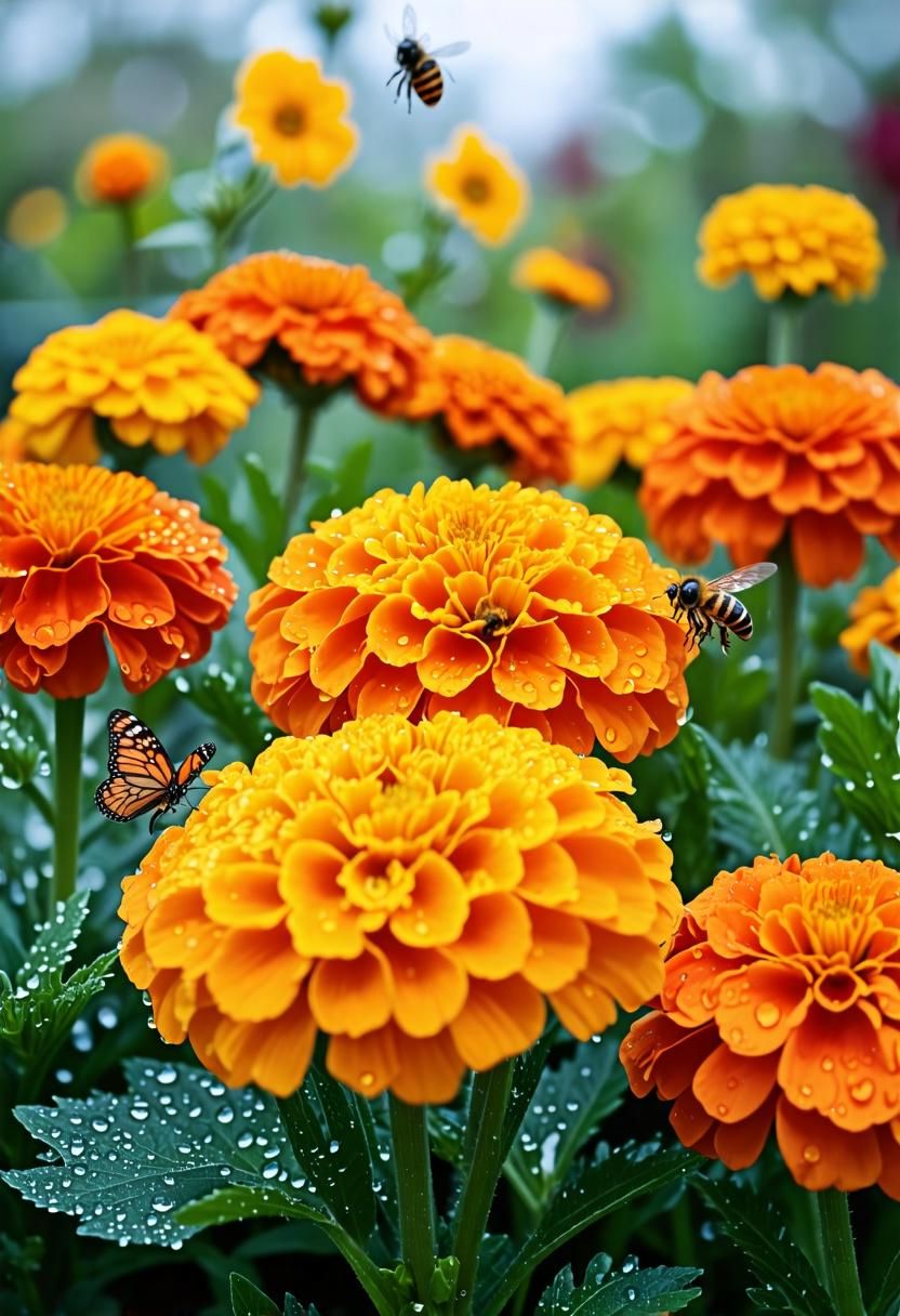 9. Adding Marigolds to a Rain Garden