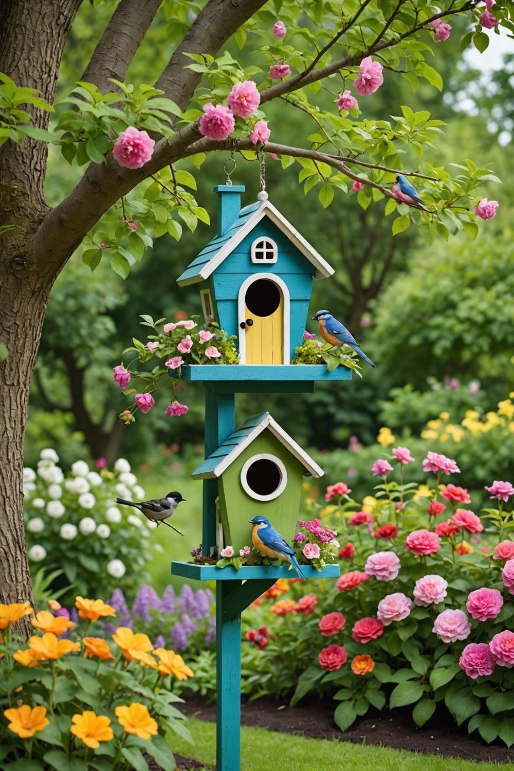 Charming Birdhouses and Feeders
