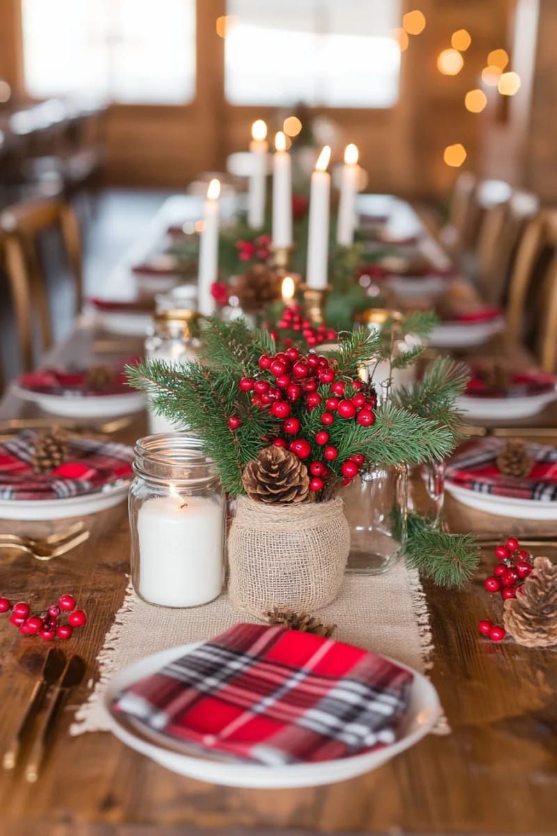 9. Twine-Wrapped Mason Jars With Berries
