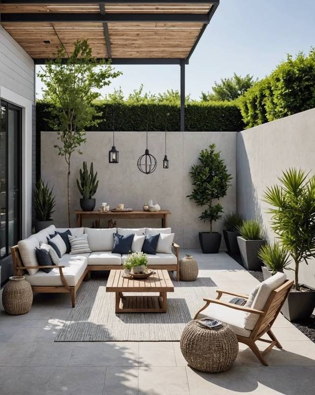 Minimalist Patio in Soft Neutral Tones
