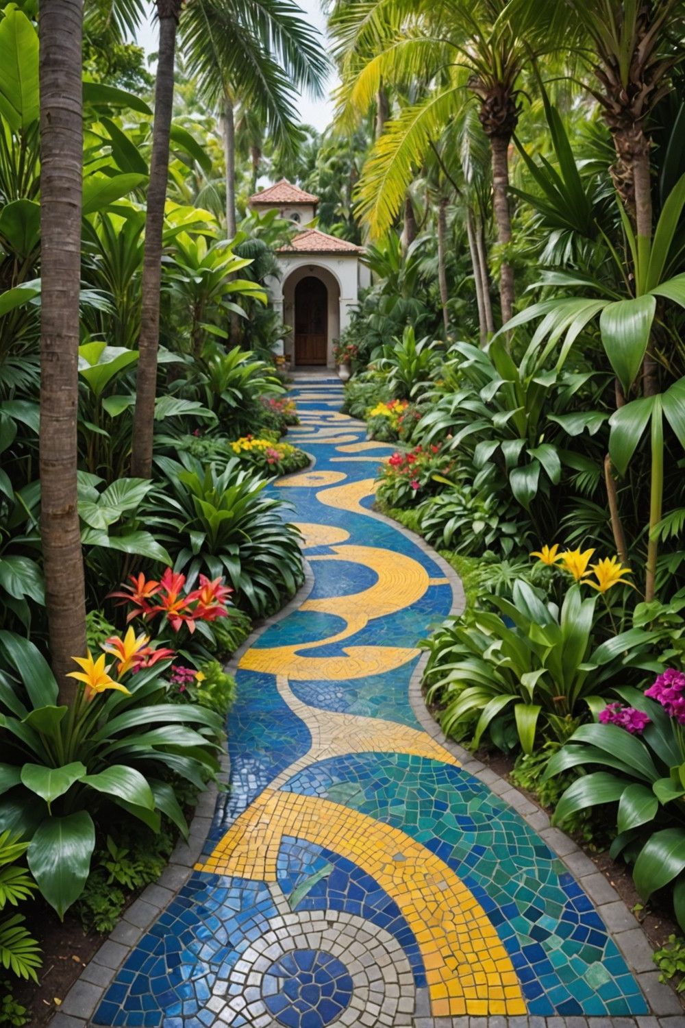 9. Lay a Mosaic Stepping Stone Path