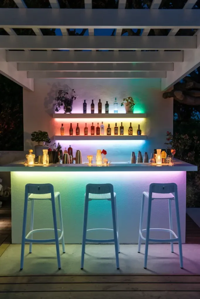 Building a Cozy, Well-Lit Outdoor Bar