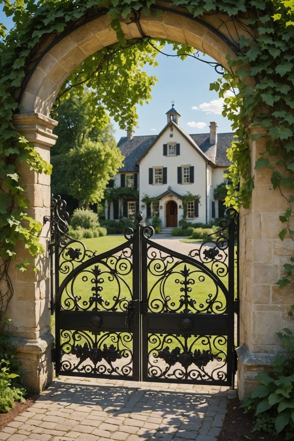 Ornate Black Metal Gate Design