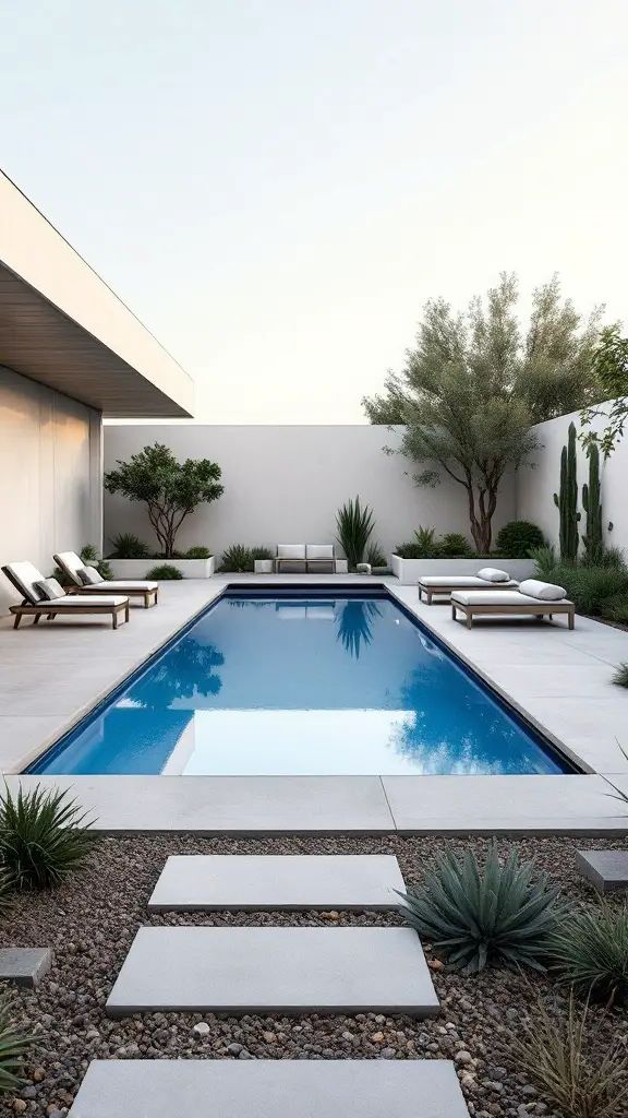 21. Modern Small Pool with Minimalist Landscaping
