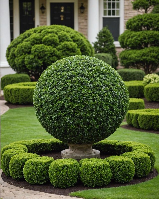 Rounded Boxwood Globe Topiary