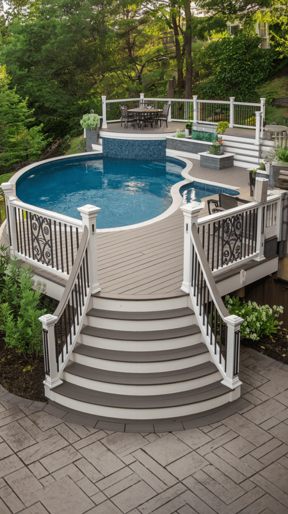 Practical Deck Layouts for Oval Above Ground Pools - photo 2