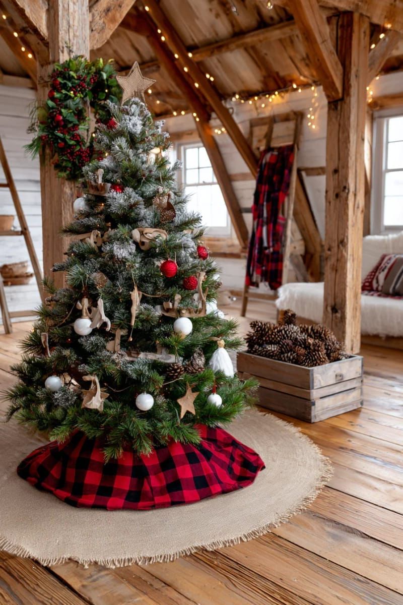 10. Burlap Plaid Tree Skirt Ideas - photo 2