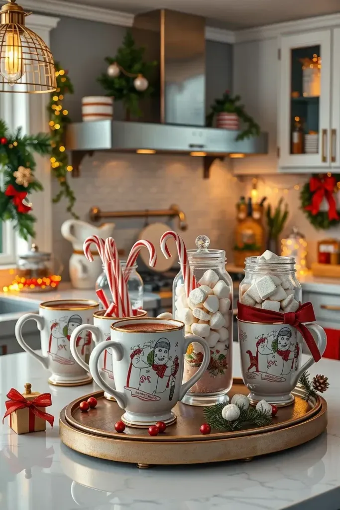 Setting Up a Holiday Mug and Drink Station