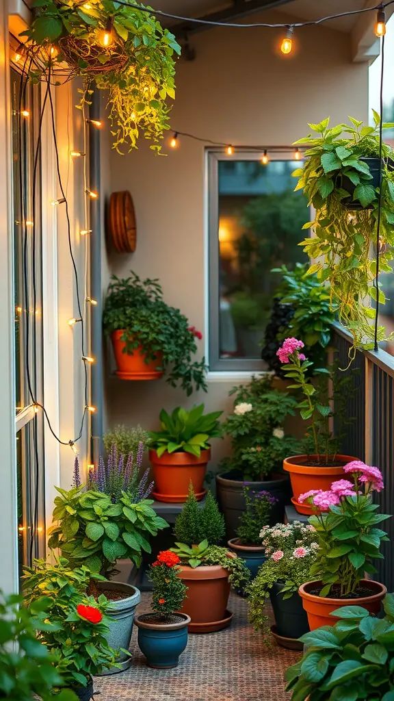 9. Enchanting Balcony Garden at Twilight