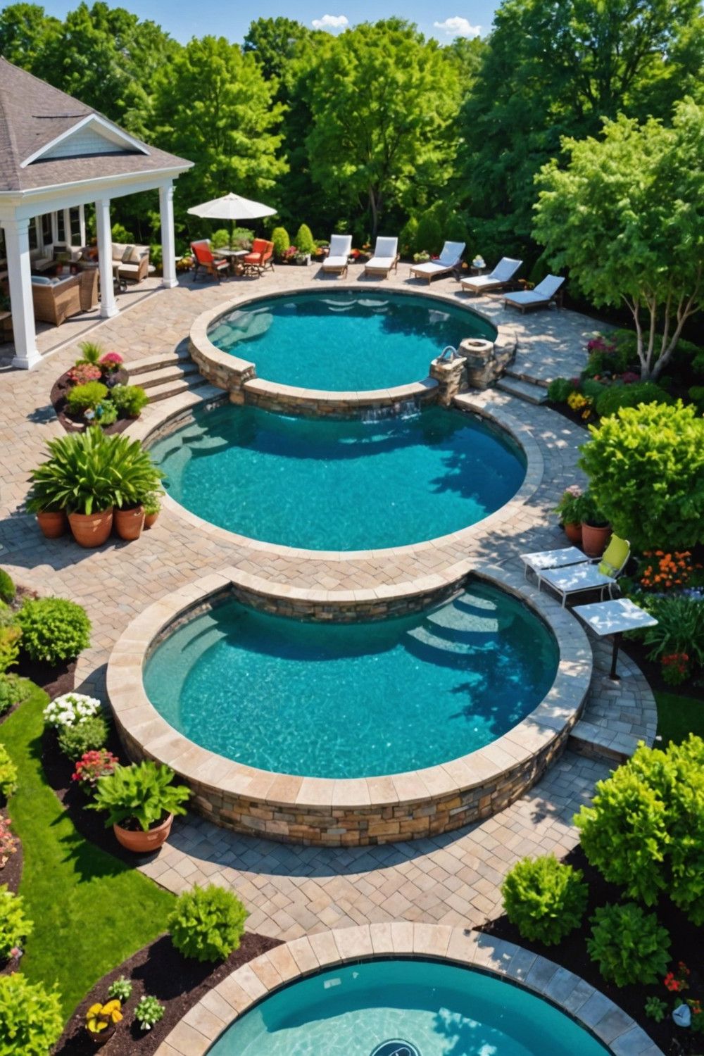 Outdoor Bar Designs for Round Pools