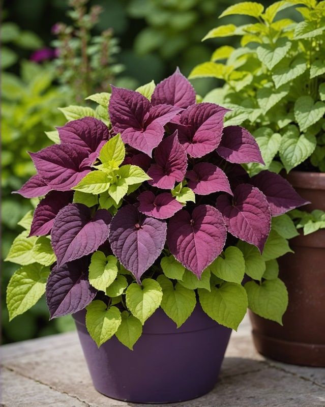 Velvet Touch Coleus Paired With Soft Herbs