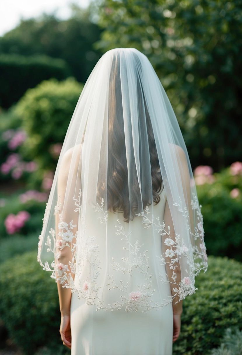 7) Embellish Your Veil with Embroidered Flowers