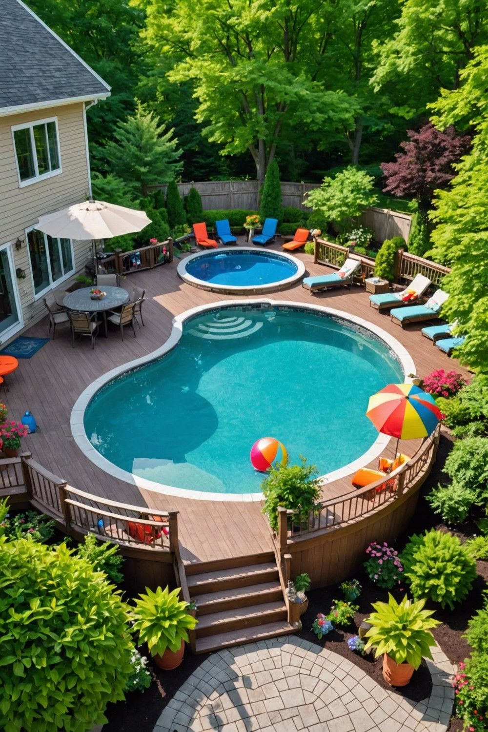 Multi-Level Deck Designs for Round Pools