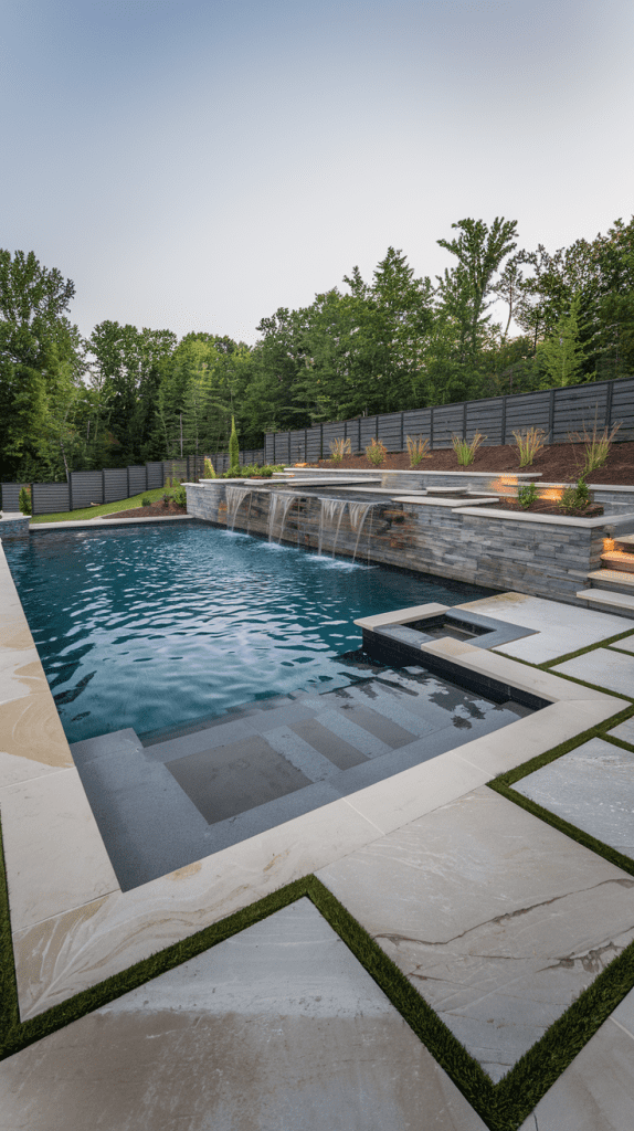 Semi-Above Ground Pool Decks Combine Both Styles