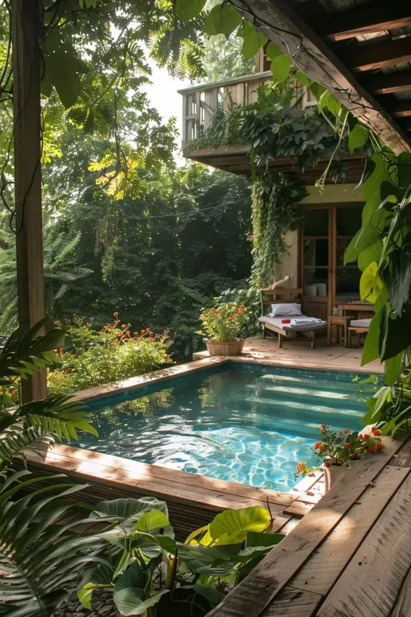 Reimagined Above-Ground Pool for a Private Escape