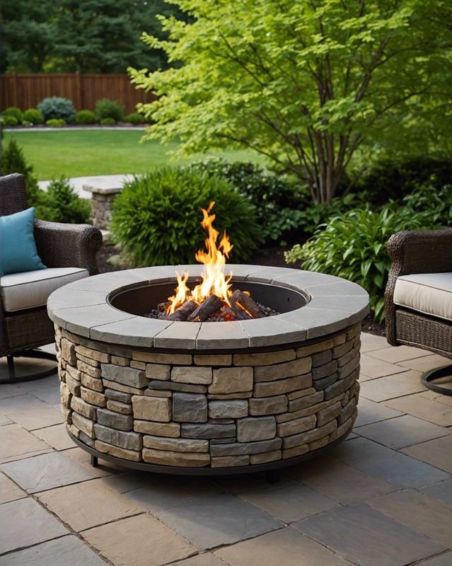 Propane Fire Pit with a Faux Stone Finish