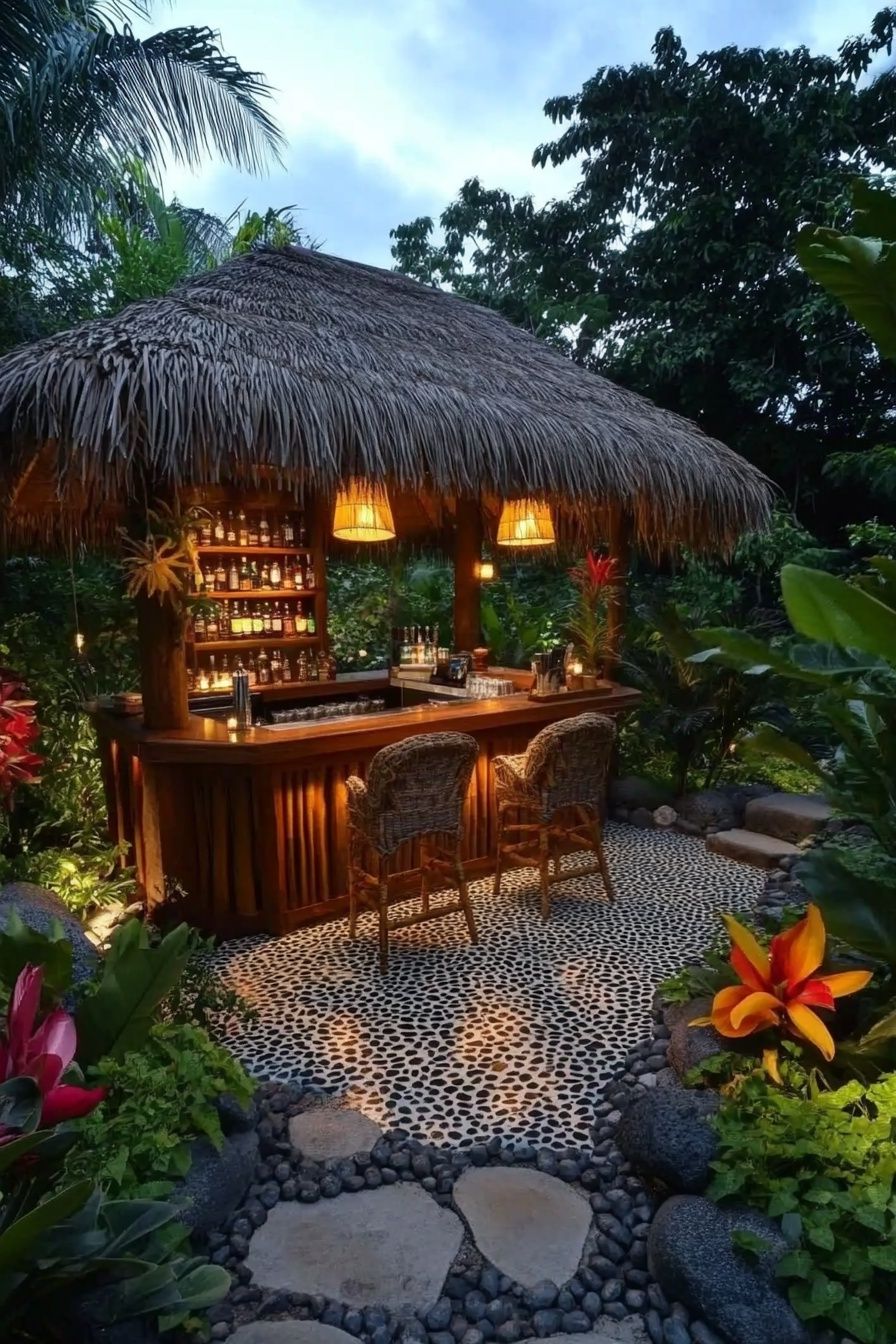 20. Tropical Tiki-Inspired Paradise