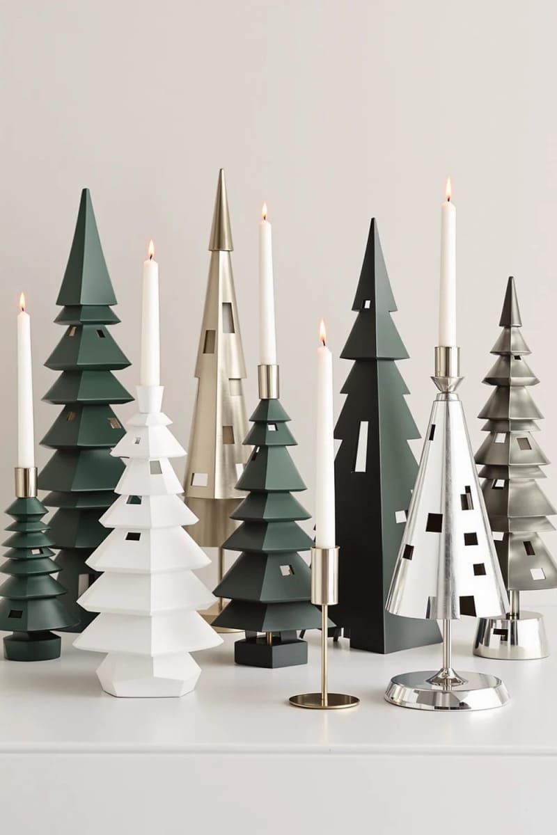 26. Architectural Candleholders Shaped Like Christmas Trees
