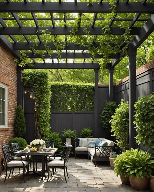 Trellis-Covered Patio for Shade and Privacy