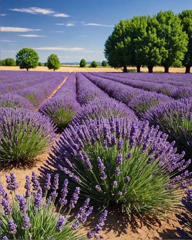 Fragrant Lavender Field Border
