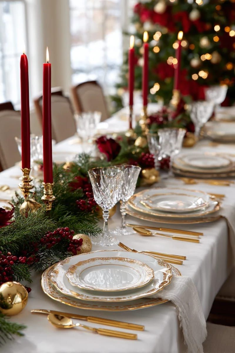 6. Gold-Rimmed Plates With Crystal Glassware - photo 3