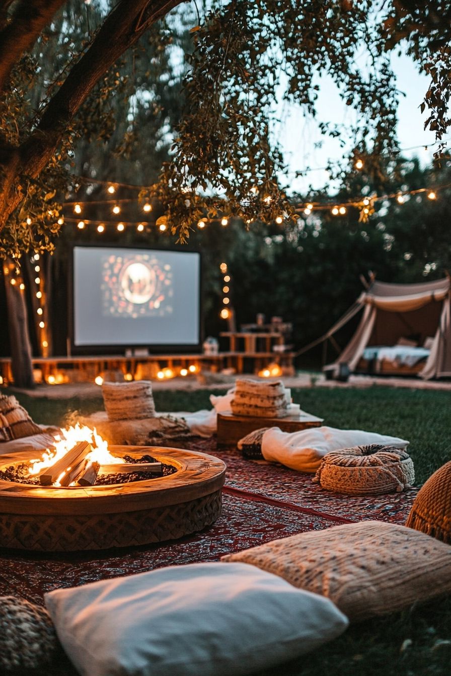13. Watch Movies Under the Stars With Soft Pillows