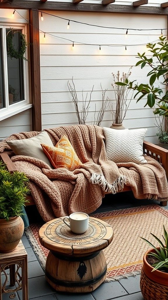 Cozy Textiles for a Boho Patio
