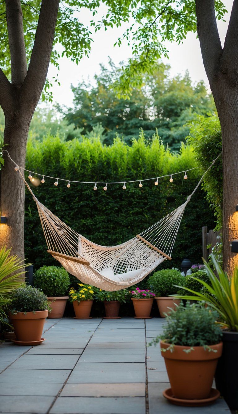 Relaxing in a Backyard Hammock