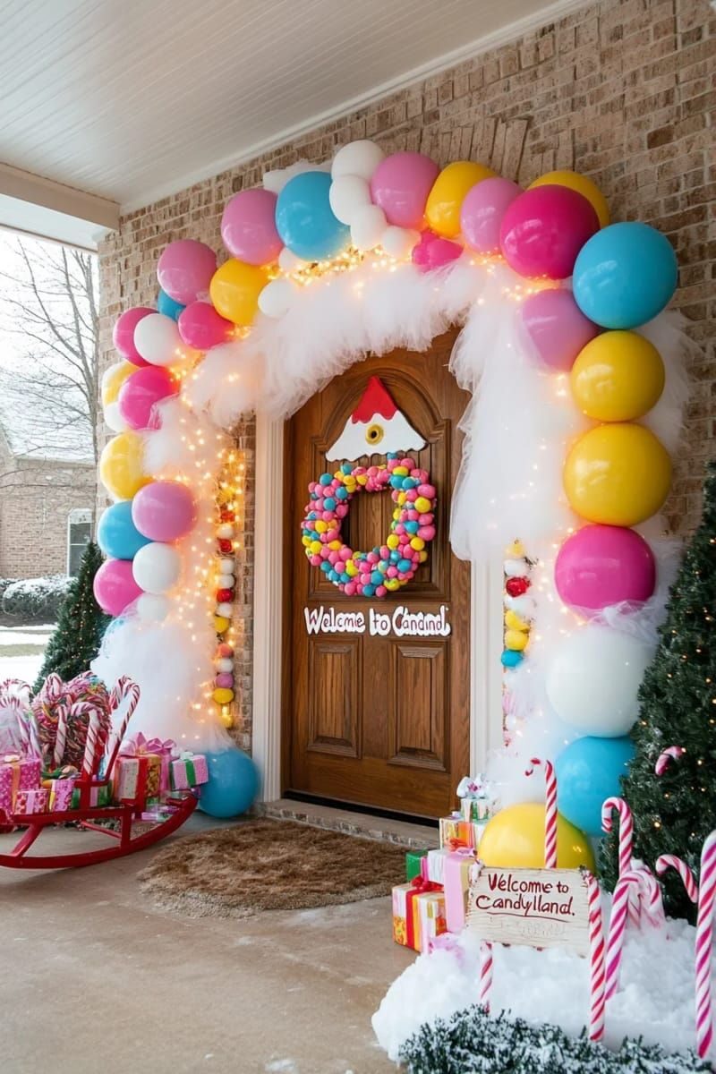 26. Foam Candy Gingerbread Scene with Tulle Icing