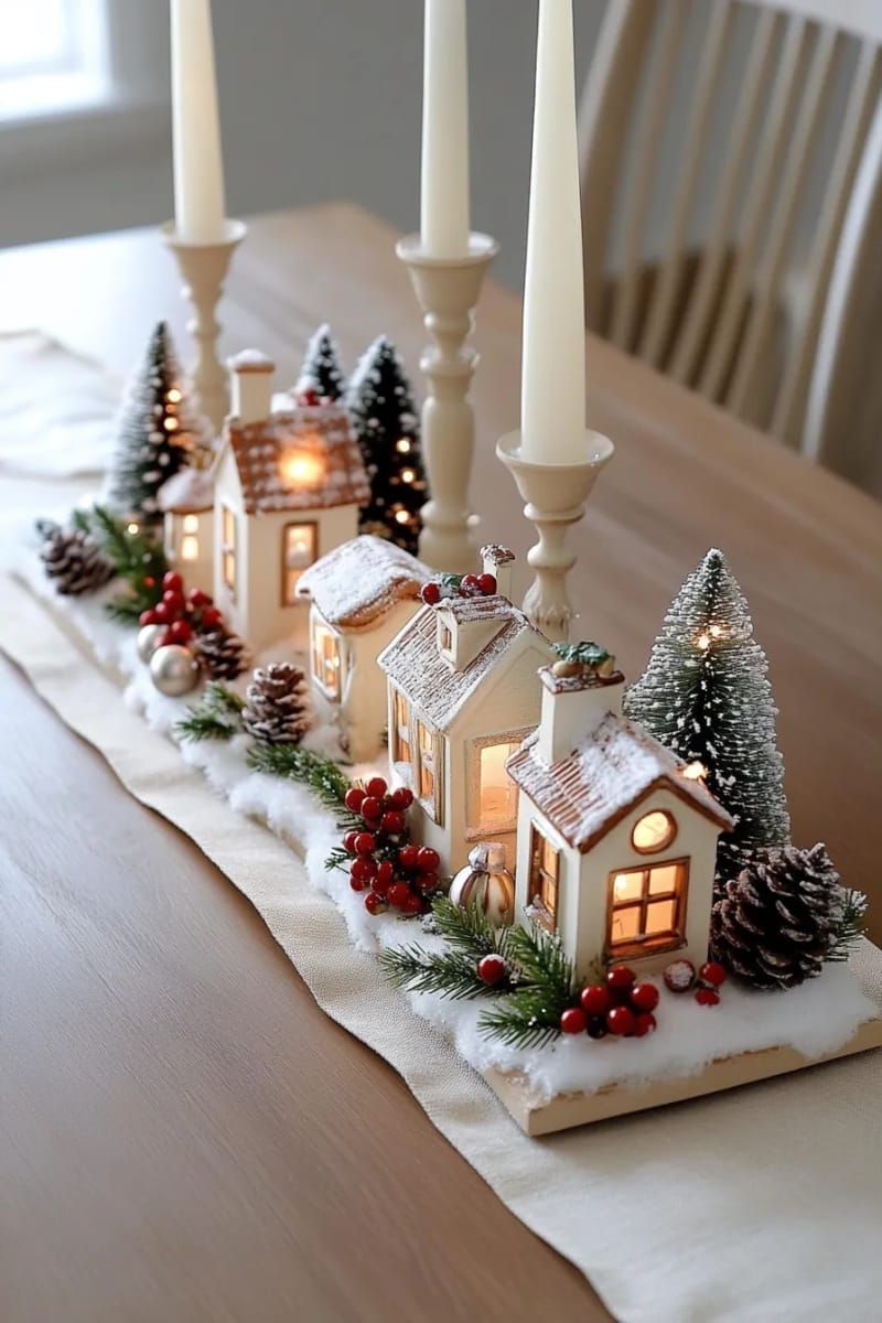 17. Miniature Christmas Village With Lit-Up Houses - photo 2