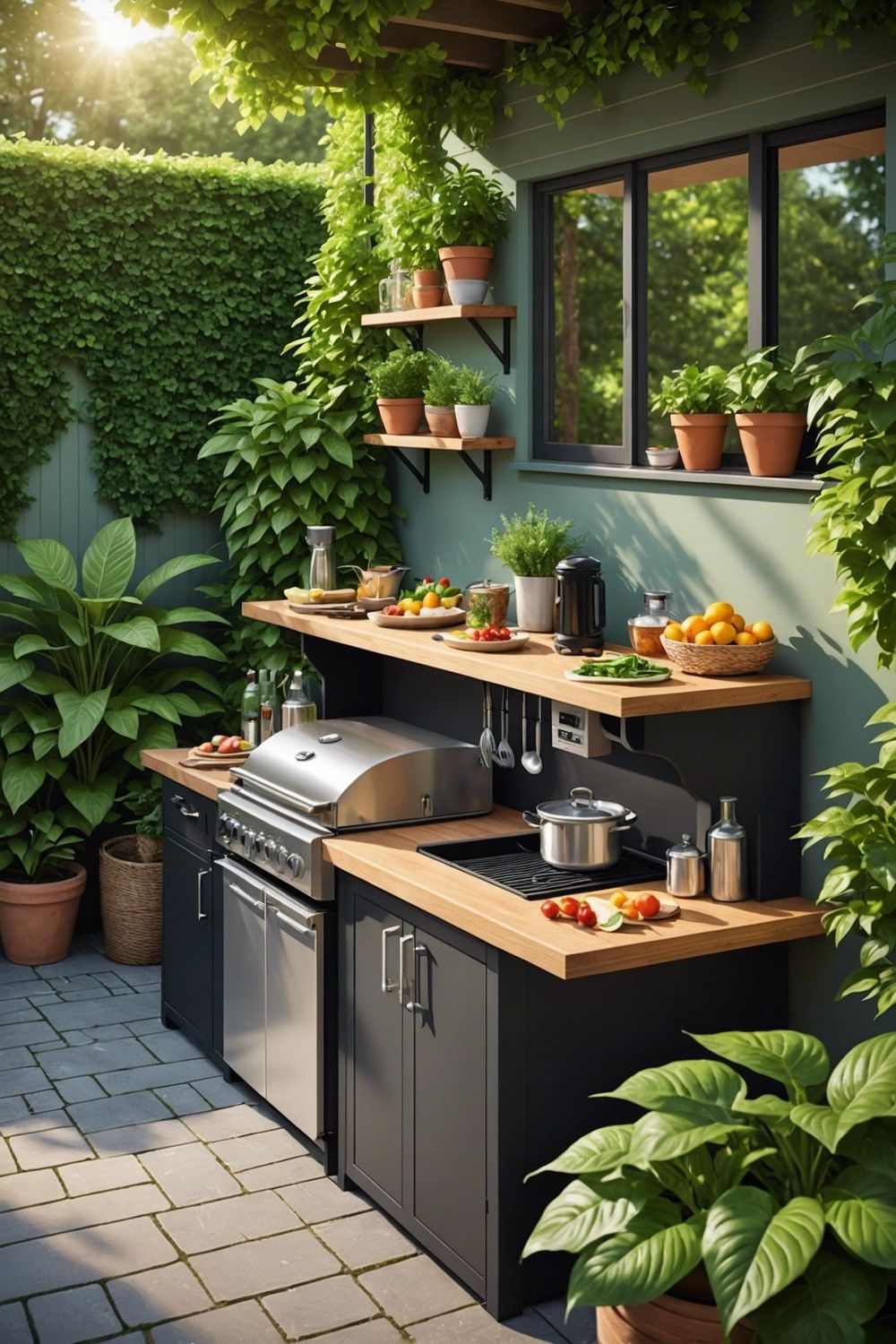 Compact Outdoor Kitchen Setup