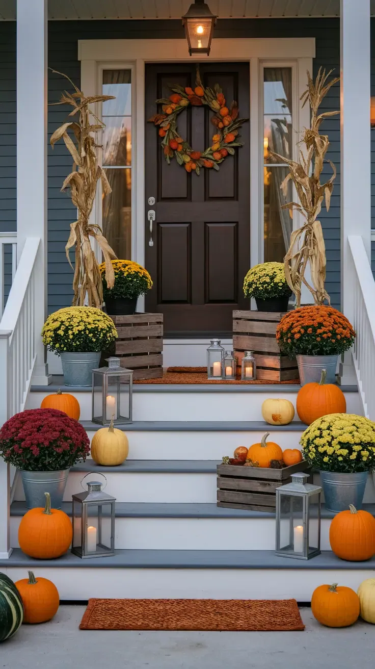 Fall Porch Steps Decor to Impress Guests